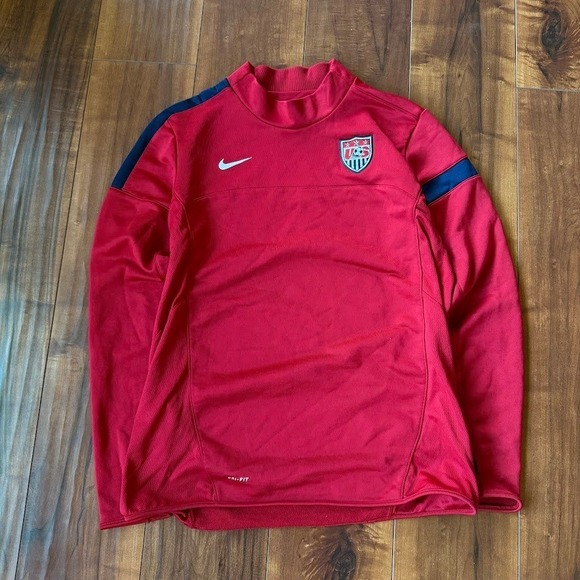 Nike Dri-Fit Team USA Long Sleeve‎ Mock Pullover Size Women's Large 522292-604 - Picture 1 of 8